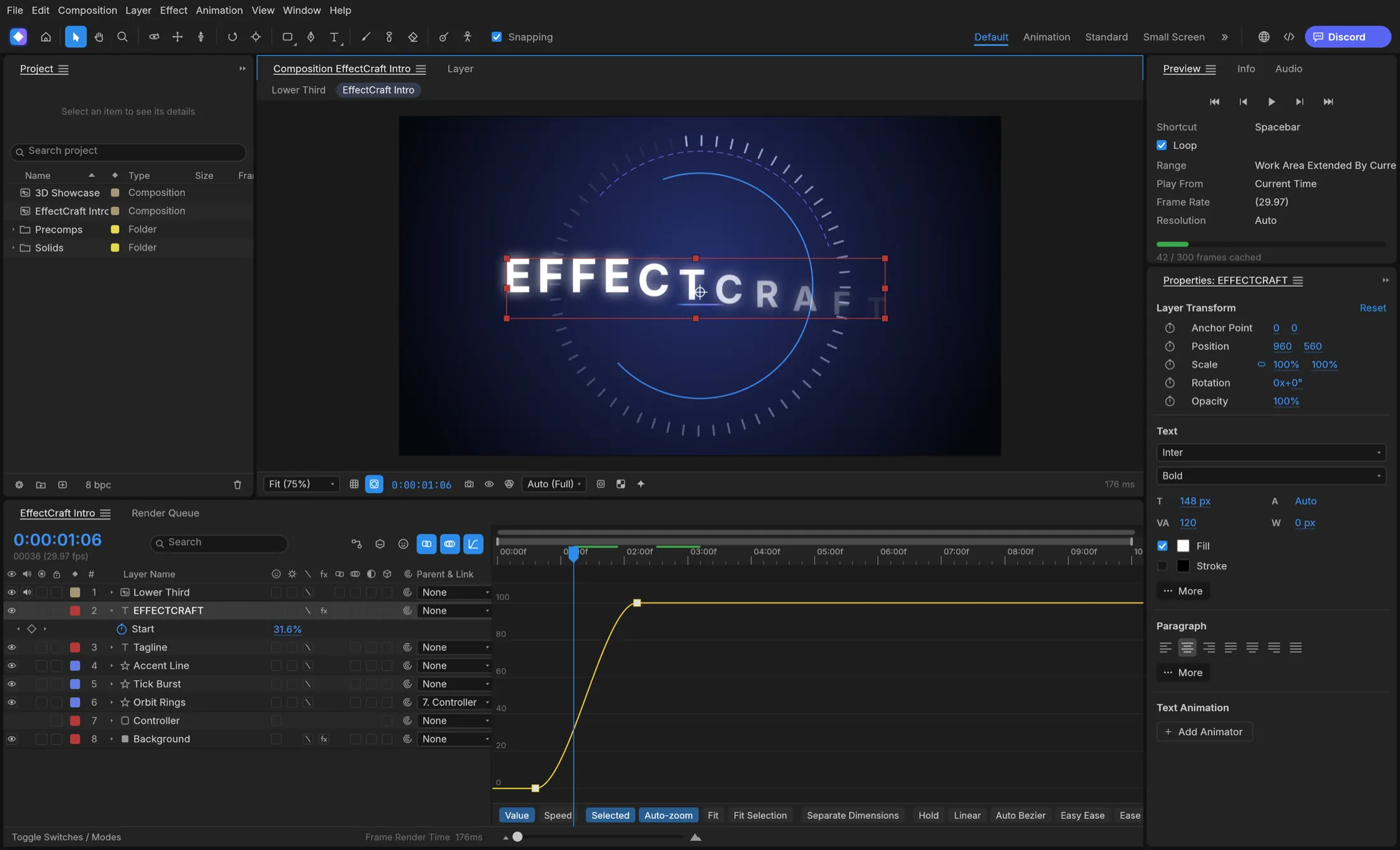 EffectCraft motion graphics workspace